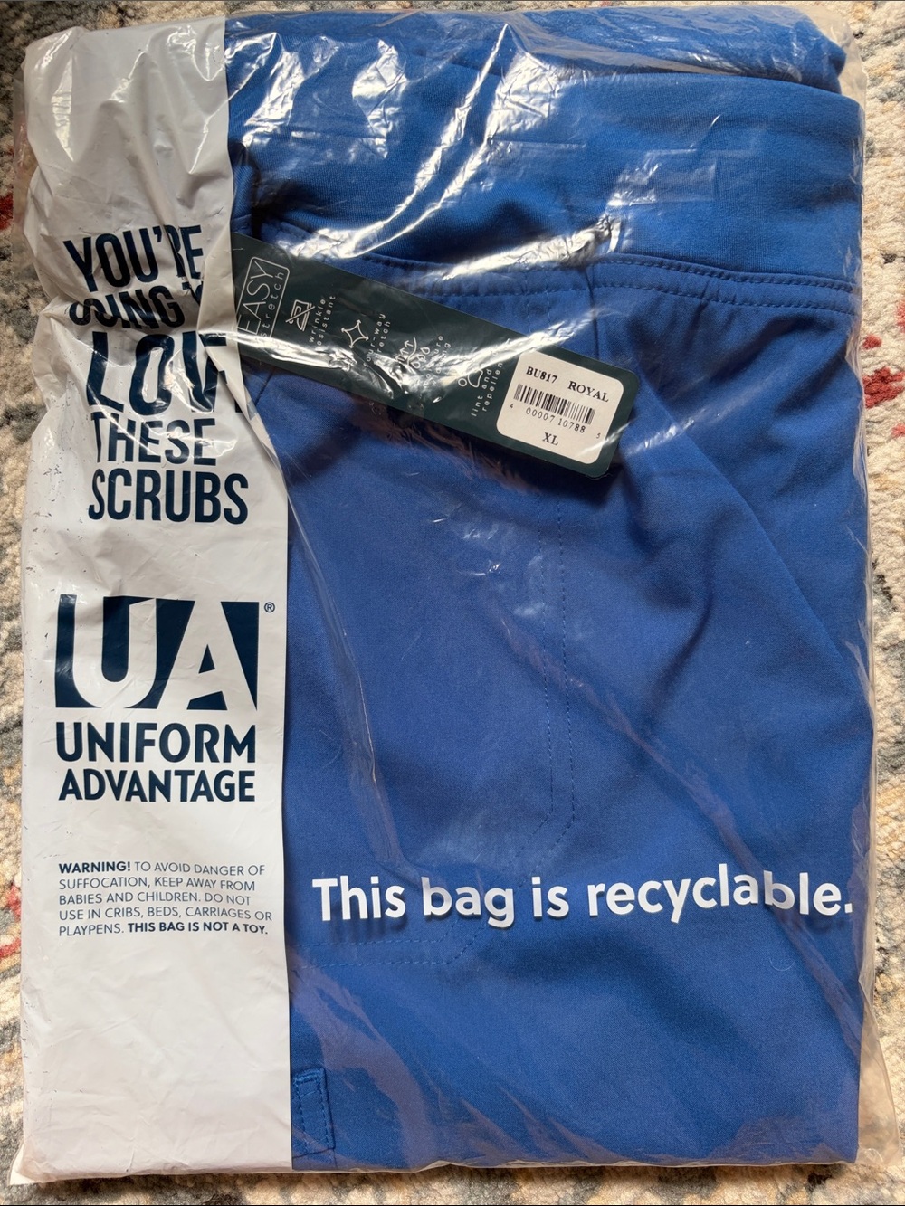 Uniform Advantage Royal Blue Scrub Set - XL